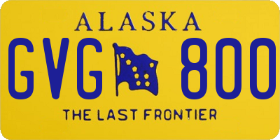 AK license plate GVG800