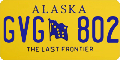 AK license plate GVG802