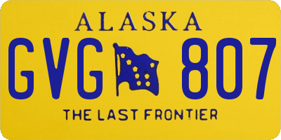 AK license plate GVG807