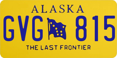 AK license plate GVG815