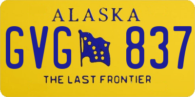 AK license plate GVG837