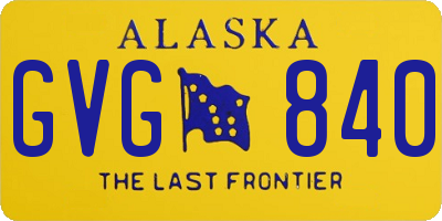 AK license plate GVG840