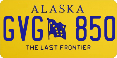 AK license plate GVG850