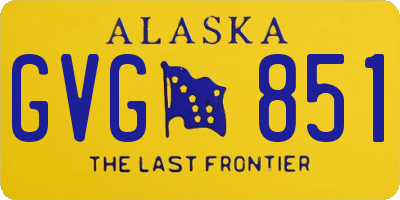 AK license plate GVG851