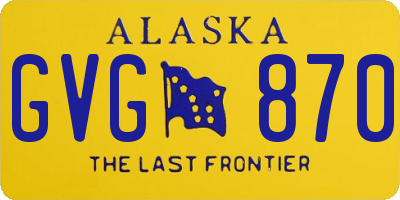 AK license plate GVG870