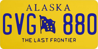 AK license plate GVG880