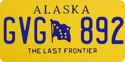 AK license plate GVG892
