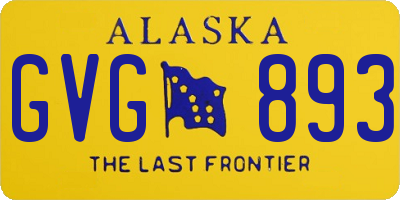 AK license plate GVG893