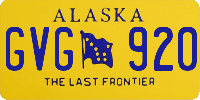 AK license plate GVG920