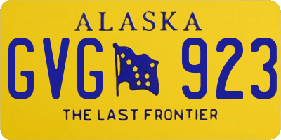 AK license plate GVG923