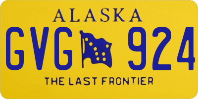 AK license plate GVG924