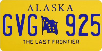 AK license plate GVG925