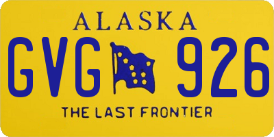 AK license plate GVG926