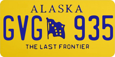 AK license plate GVG935