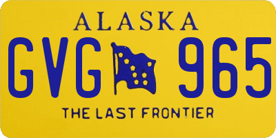 AK license plate GVG965