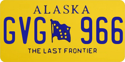 AK license plate GVG966