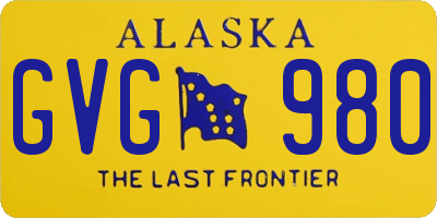 AK license plate GVG980