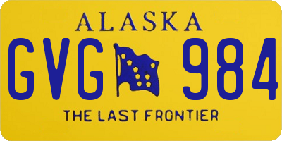 AK license plate GVG984