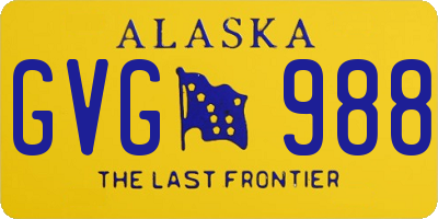 AK license plate GVG988