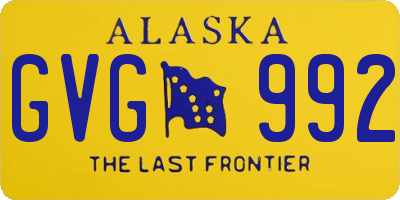 AK license plate GVG992