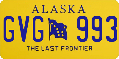 AK license plate GVG993