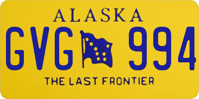 AK license plate GVG994