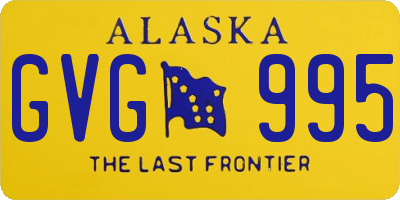 AK license plate GVG995