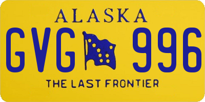 AK license plate GVG996