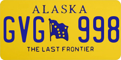 AK license plate GVG998