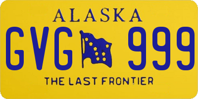 AK license plate GVG999