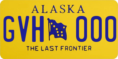 AK license plate GVH000