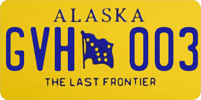 AK license plate GVH003