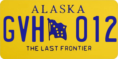 AK license plate GVH012