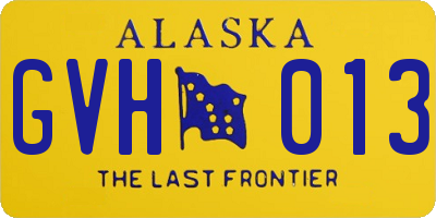 AK license plate GVH013