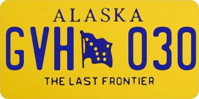AK license plate GVH030