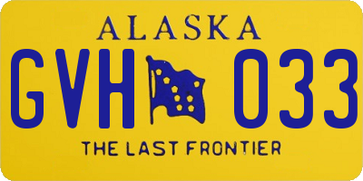 AK license plate GVH033