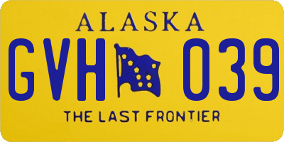 AK license plate GVH039