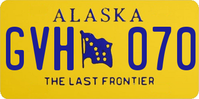 AK license plate GVH070