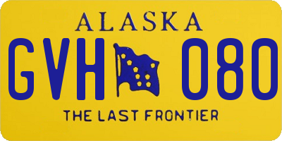 AK license plate GVH080