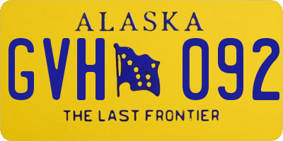 AK license plate GVH092