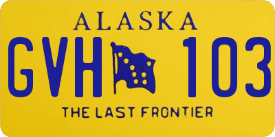 AK license plate GVH103