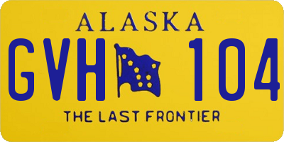 AK license plate GVH104