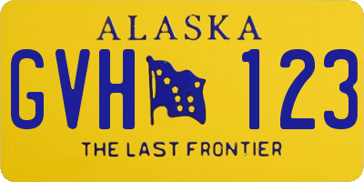 AK license plate GVH123