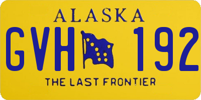 AK license plate GVH192