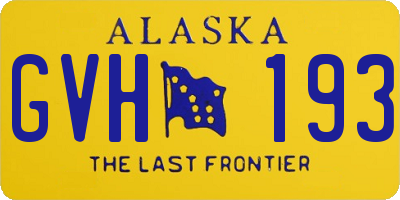 AK license plate GVH193