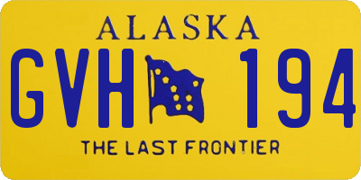 AK license plate GVH194