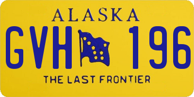 AK license plate GVH196