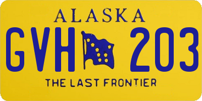 AK license plate GVH203