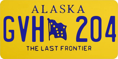 AK license plate GVH204