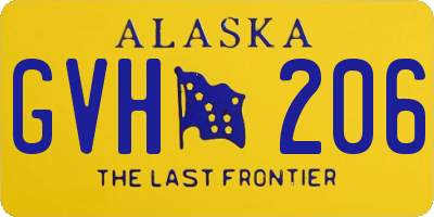 AK license plate GVH206